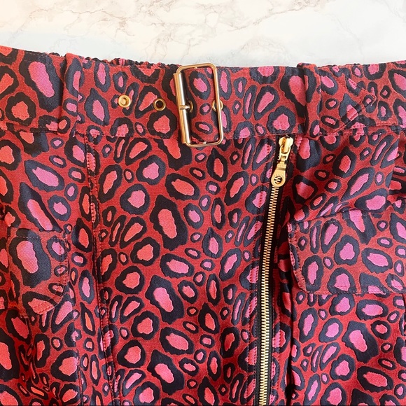 Kenzo Leopard Print Mini Skirt Pink/Red Medium - Picture 5 of 11